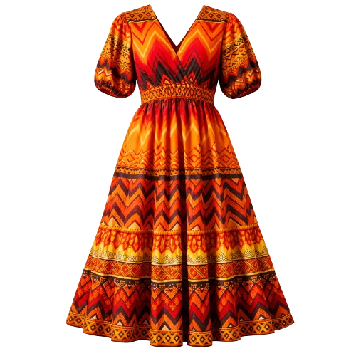 Sunset Ankara Flow Dress